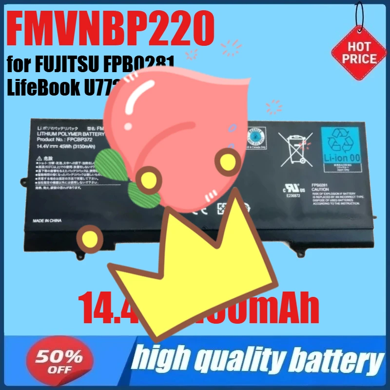 FMVNBP220 14.4V 3150mAh 45Wh Laptop Battery for FUJITSU FPB0281 LifeBook U772 FPCBP372
FMVNBP220 14.4V 3150mAh 45Wh Laptop Battery for FUJITSU FPB0281 LifeBook U772 FPCBP372