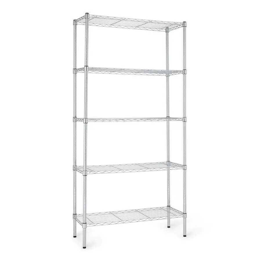 Basics 5Shelf Adjustable Heavy Duty Steel Wire Rack Storage Shelving Organizer for Kitchen, Garage, 36 L x 14 W x 72 H, Chrome
Basics 5Shelf Adjustable Heavy Duty Steel Wire Rack Storage Shelving Organizer for Kitchen, Garage, 36 L x 14 W x 72 H, Chrome