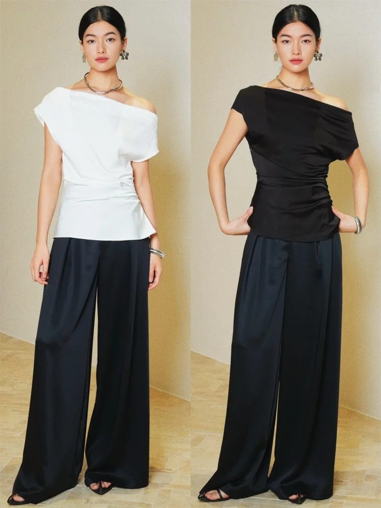 Elastic Three-acetate Slimming Gathered Waist Shoulder T-shirt Top in Two Colors Casual Style High-waisted Regular-l...
Elastic Three-acetate Slimming Gathered Waist Shoulder T-shirt Top in Two Colors Casual Style High-waisted Regular-l...