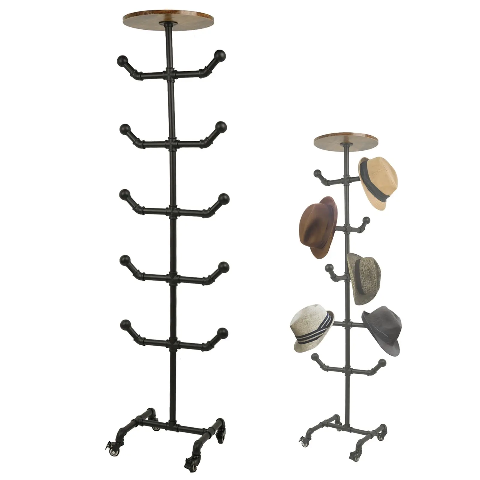 Industrial Standing Hat Rack Heavy Duty Metal Pipe Display Stand With Wheels Freestanding Rolling Organizer Tree For Hats Caps
Industrial Standing Hat Rack Heavy Duty Metal Pipe Display Stand With Wheels Freestanding Rolling Organizer Tree For Hats Caps