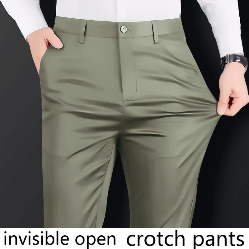 Invisible Zipper Open-crotch Pants Spring and Summer Men's Mulberry Silk Casual Four-sided Elastic Anti-wrinkle Business Dress
Invisible Zipper Open-crotch Pants Spring and Summer Men's Mulberry Silk Casual Four-sided Elastic Anti-wrinkle Business Dress