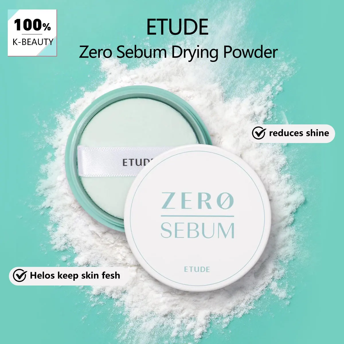 ETUDE Zero Sebum Drying Powder 4g, Mattifying Finish, Lightweight, Long-lasting Freshness, Korean Cosmetics, Korean Makeup
ETUDE Zero Sebum Drying Powder 4g, Mattifying Finish, Lightweight, Long-lasting Freshness, Korean Cosmetics, Korean Makeup