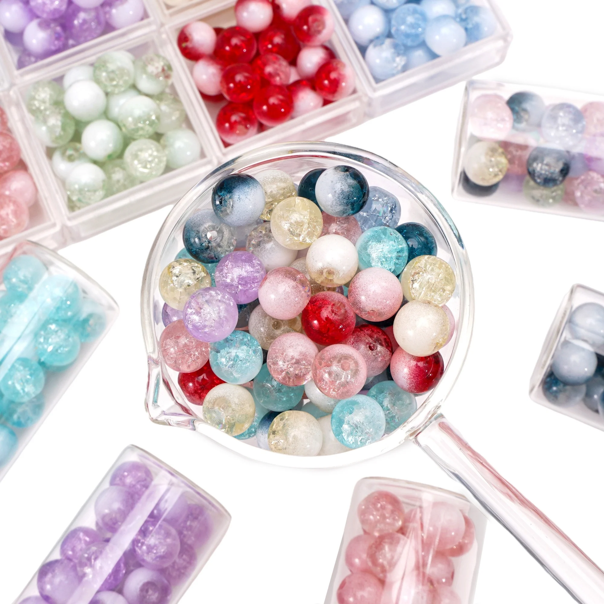 8/10mm 20/30pcs Colorful Crackle Glass Round Beads Loose Spacer Beads For DIY Bracelet Necklace Jewelry Making Craft Accessories
8/10mm 20/30pcs Colorful Crackle Glass Round Beads Loose Spacer Beads For DIY Bracelet Necklace Jewelry Making Craft Accessories