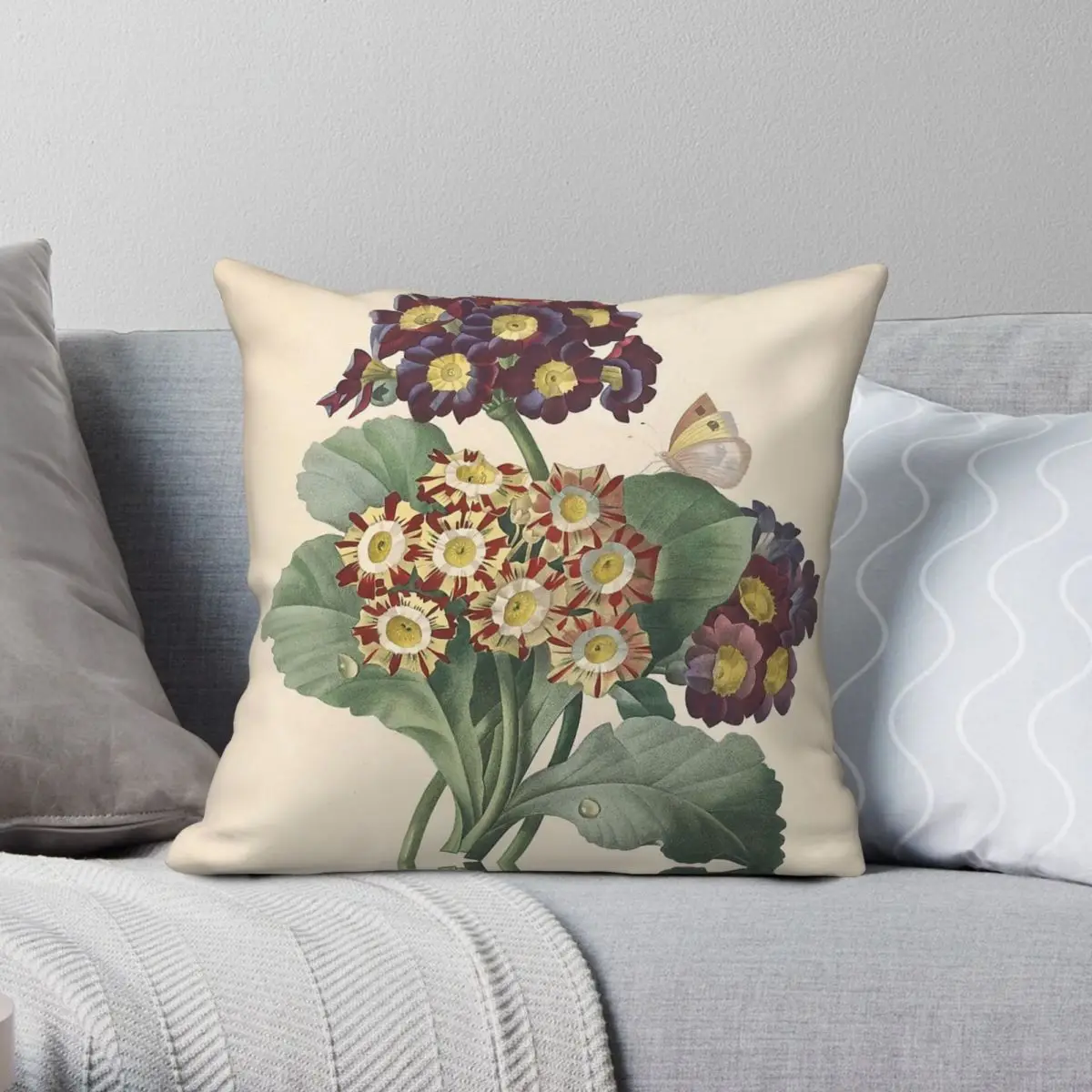 Primula Auricula With Butterfly Square Pillowcase Polyester Linen Velvet Creative Zip Decorative Throw Pillow Room Cushion Cover
Primula Auricula With Butterfly Square Pillowcase Polyester Linen Velvet Creative Zip Decorative Throw Pillow Room Cushion Cover