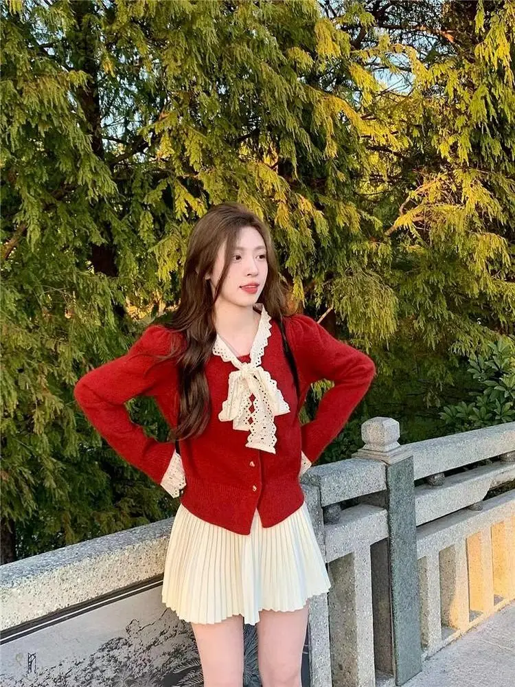 Красный вязаный свитер с кружевным узлом Новогодний Cisas Aosphere Осень Зима Корейский Sle Miu Miу Свободный крой Длинный ...
Красный вязаный свитер с кружевным узлом Новогодний Cisas Aosphere Осень Зима Корейский Sle Miu Miу Свободный крой Длинный ...