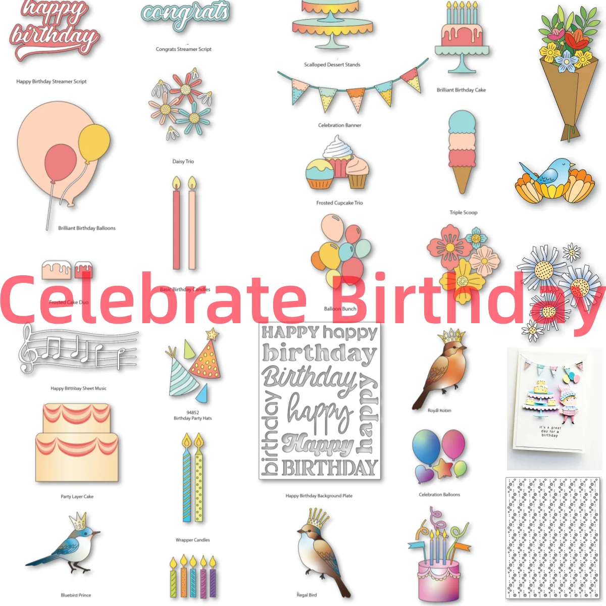Birthday Party Hats Balloon Candles Florals Metal Cutting Dies DIY Scrapbook Embossed Handcraft Card Craft Template 2025 New
Birthday Party Hats Balloon Candles Florals Metal Cutting Dies DIY Scrapbook Embossed Handcraft Card Craft Template 2025 New