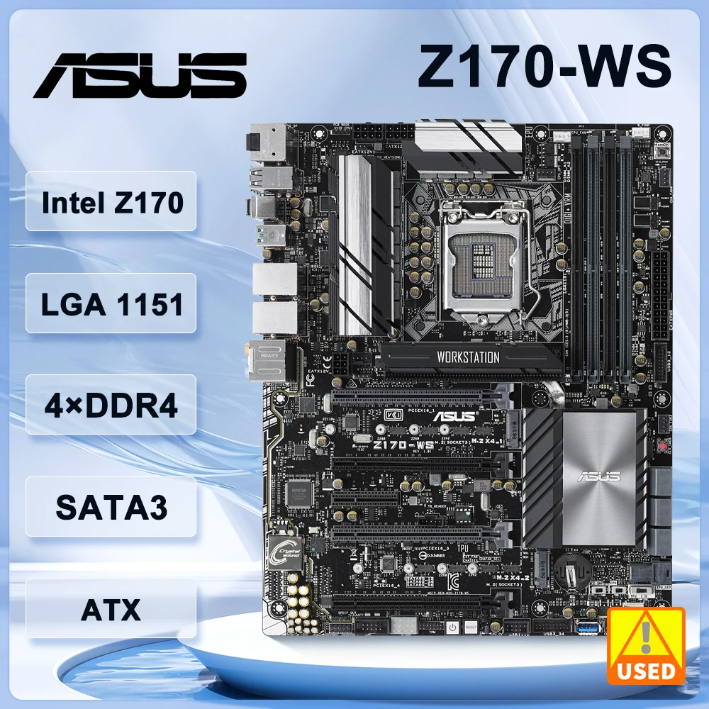 ASUS Z170-WS Workstation Motherboard intel Z170 LGA 1151 DDR4 64G M.2 HDMI 2.0 ATX support i3-6300 i7-6700 7400 7600 cpu
ASUS Z170-WS Workstation Motherboard intel Z170 LGA 1151 DDR4 64G M.2 HDMI 2.0 ATX support i3-6300 i7-6700 7400 7600 cpu
