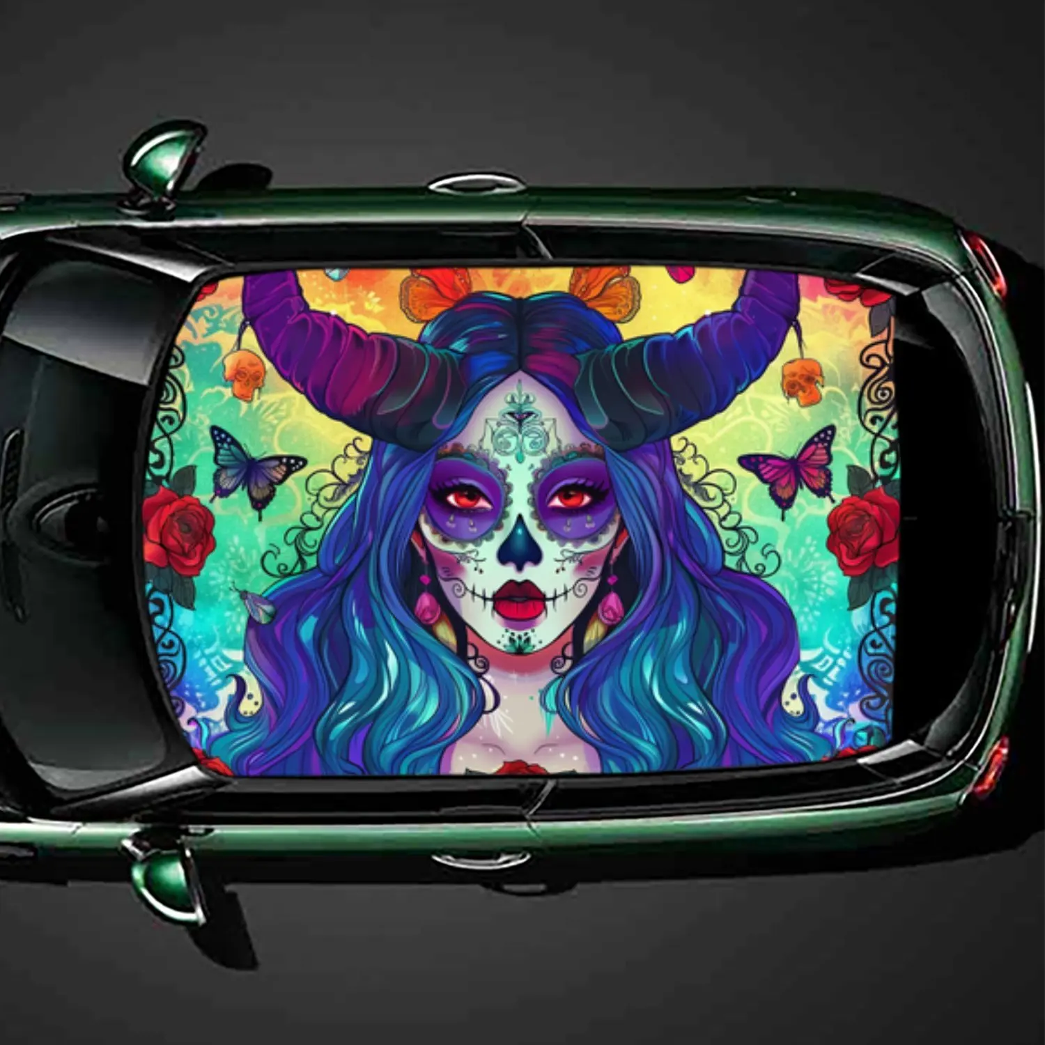 Fantastic Sugar Skull Witch PVC Car Roof Vinyl Wrap, Self-Adhesive Waterproof Automotive Sticker, Anti-Scratch Decorative Film f
Fantastic Sugar Skull Witch PVC Car Roof Vinyl Wrap, Self-Adhesive Waterproof Automotive Sticker, Anti-Scratch Decorative Film f