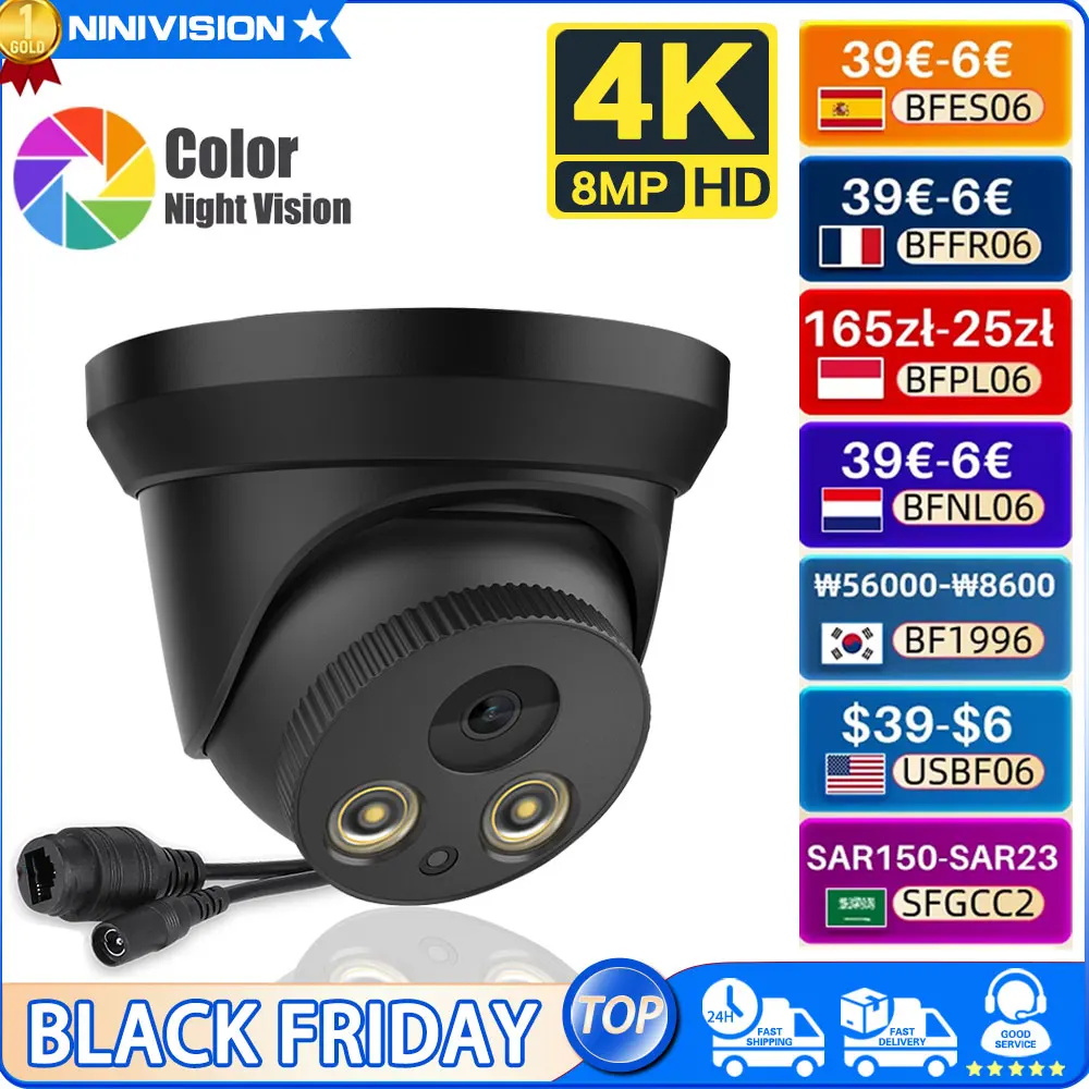 Ultra HD 4K 8MP CCTV PoE IP Camera Security Street Outdoor Indoor Micro Double Light Human Detection Color Full Night Vision Cam
Ultra HD 4K 8MP CCTV PoE IP Camera Security Street Outdoor Indoor Micro Double Light Human Detection Color Full Night Vision Cam