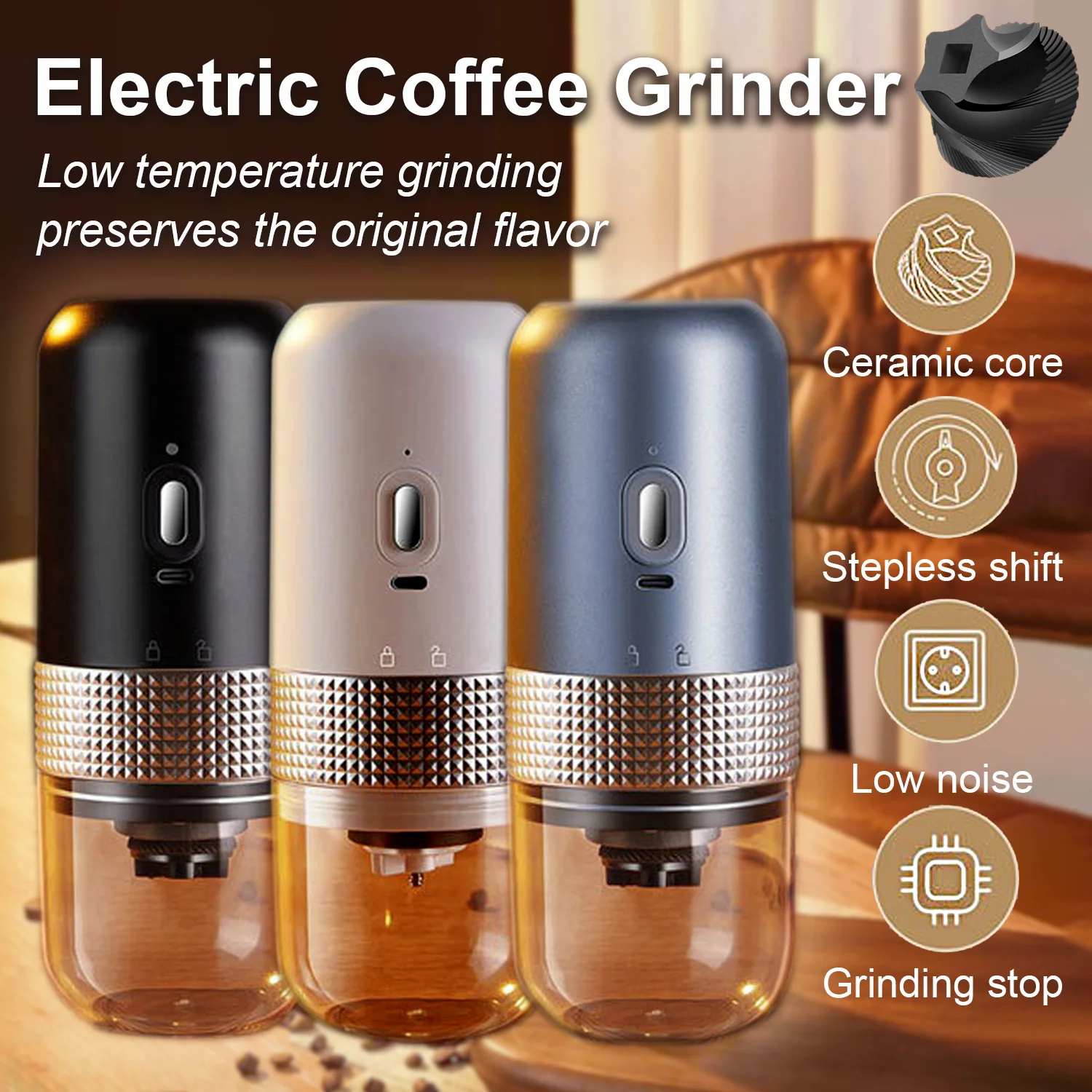 Portable Electric Coffee Grinder TYPE-C Adjustable Espresso Machine Mill Ceramic Grinding Core Coffee Bean Grinder Kitchen Tools
Portable Electric Coffee Grinder TYPE-C Adjustable Espresso Machine Mill Ceramic Grinding Core Coffee Bean Grinder Kitchen Tools