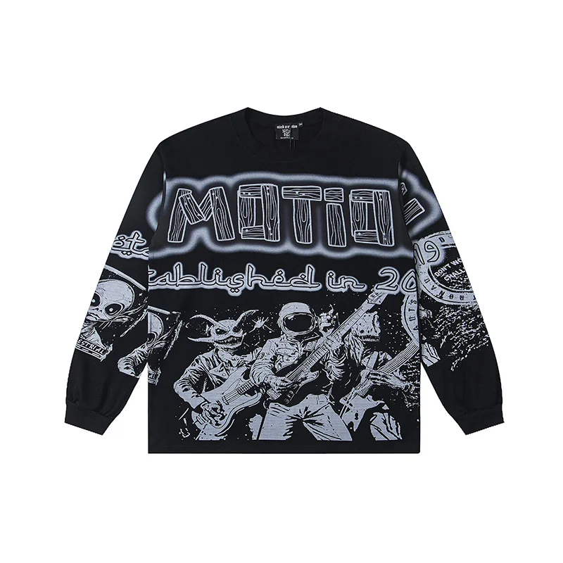 Men Women Hip Hop Graphics Letters Logo Full Graffiti MIXED EMOTION Long Sleeved T-Shirt Black 100% Cotton Oversized Tee
Men Women Hip Hop Graphics Letters Logo Full Graffiti MIXED EMOTION Long Sleeved T-Shirt Black 100% Cotton Oversized Tee