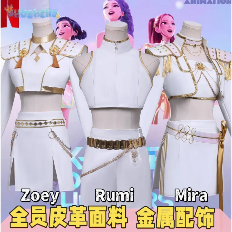 KPop Охотники на демонов Руми Мира Зои Косплей Костюм Хэллоуин Карнавал Модная женская форма Пальто Юбка Аксессуары Комплект париков
KPop Охотники на демонов Руми Мира Зои Косплей Костюм Хэллоуин Карнавал Модная женская форма Пальто Юбка Аксессуары Комплект париков