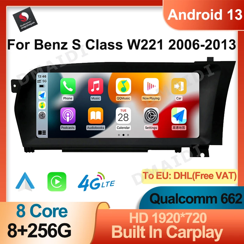 Заводская цена 10,25/12,5 "8G + 256G Qualcomm Android 13 мультимедийный плеер для Mercedes Benz S Class W221 W216 CarPlay 4G GPS
Заводская цена 10,25/12,5 "8G + 256G Qualcomm Android 13 мультимедийный плеер для Mercedes Benz S Class W221 W216 CarPlay 4G GPS