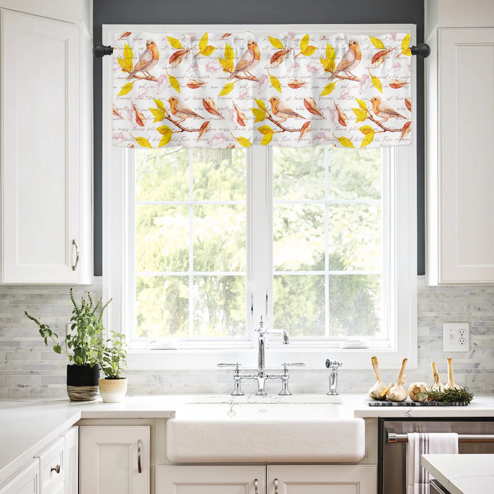 ZEDLIYU Valances for Windows Kitchen Living Room Small Window Valance Autumn leaves Little bird 1 Panel
ZEDLIYU Valances for Windows Kitchen Living Room Small Window Valance Autumn leaves Little bird 1 Panel