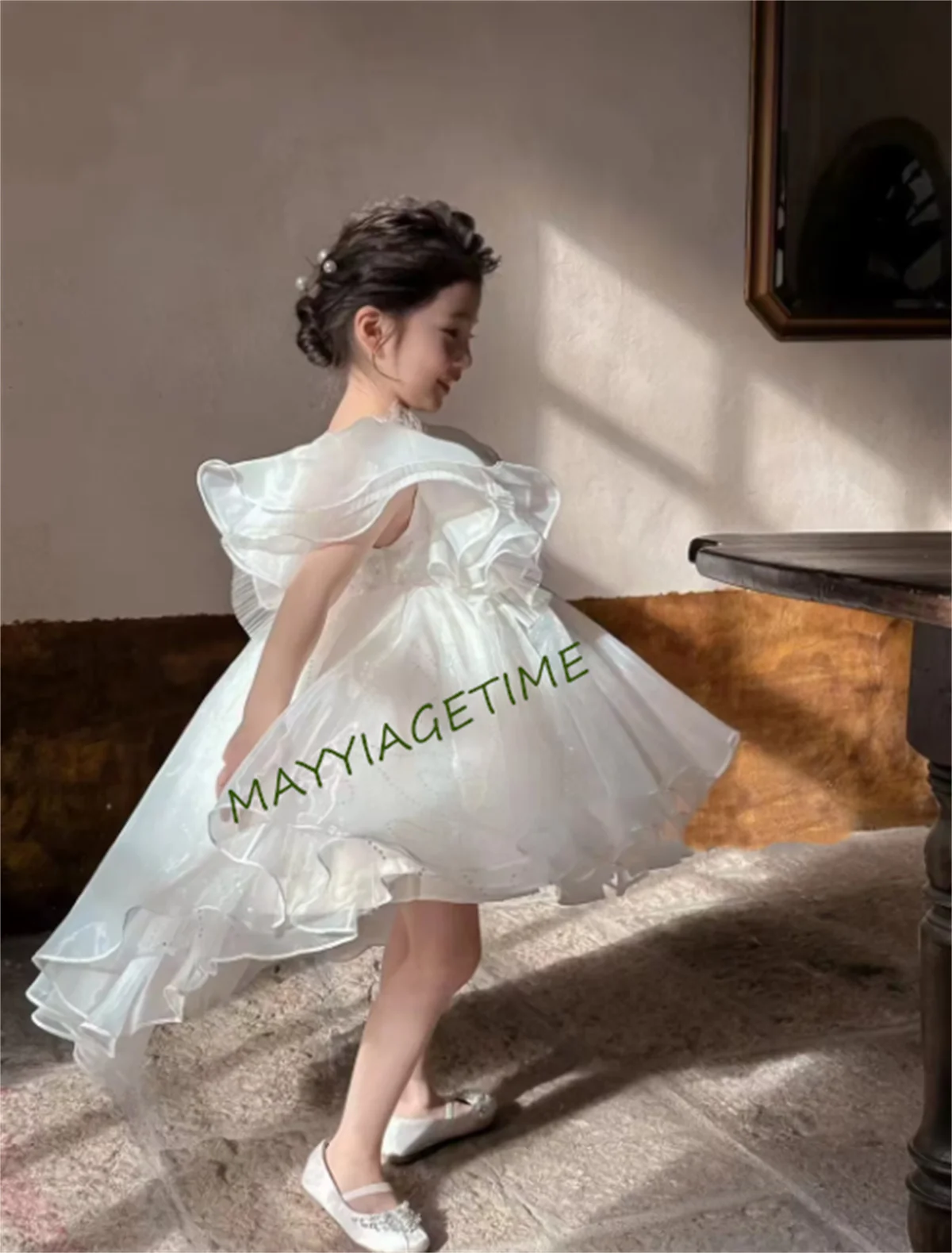 Custom madePink Flower Girl Dresses Tulle Satin With Tailing And Bow Short Sleeve For Wedding Birthday Banquet Princess Gown
Custom madePink Flower Girl Dresses Tulle Satin With Tailing And Bow Short Sleeve For Wedding Birthday Banquet Princess Gown