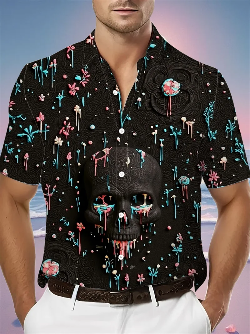 Men's Graffiti Art Print Hawaiian Shirt With Skull Summer Short Sleeve Shirt Hawaiian Style Button Down Daily Wear Clothing
Men's Graffiti Art Print Hawaiian Shirt With Skull Summer Short Sleeve Shirt Hawaiian Style Button Down Daily Wear Clothing