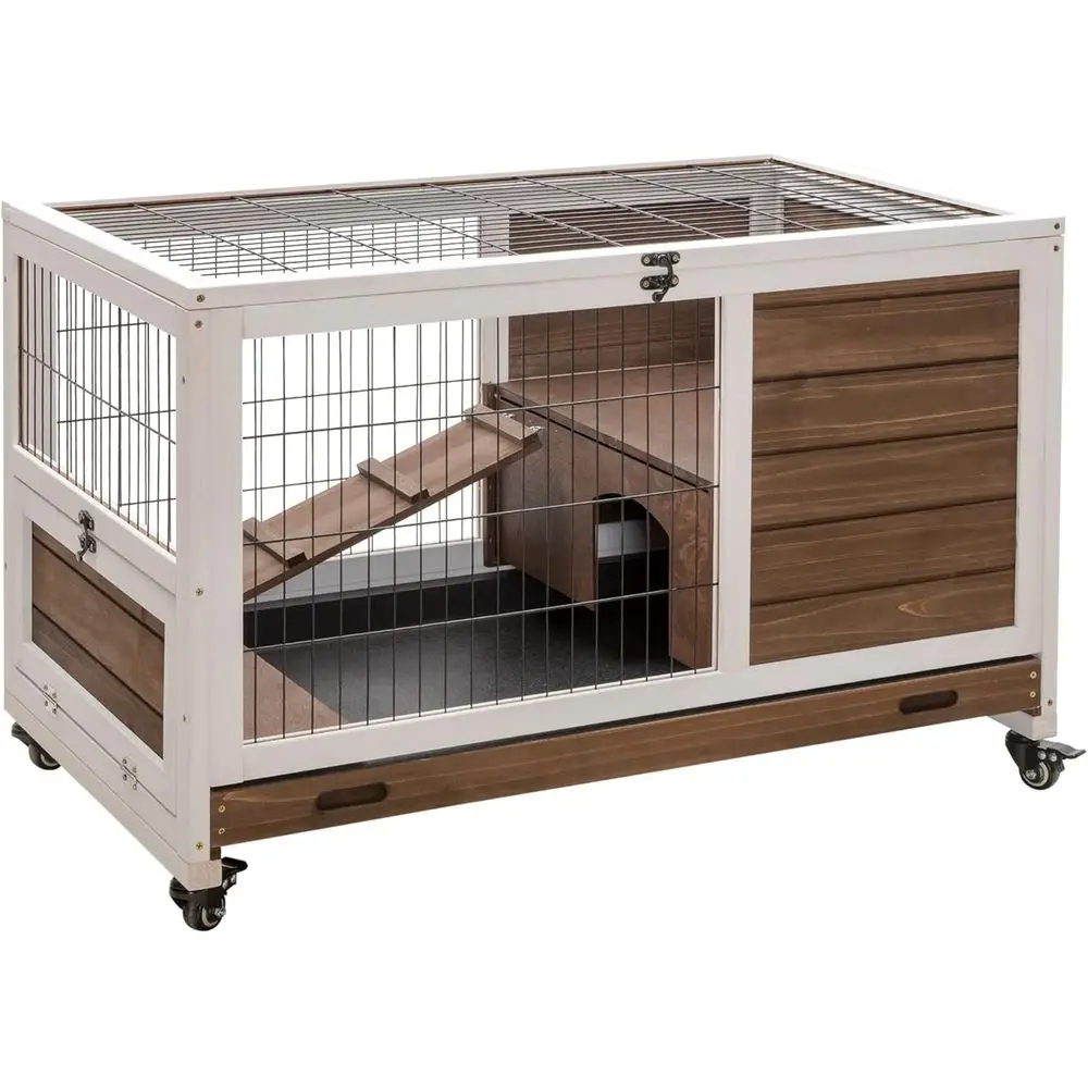 Elevated Wooden Rabbit Hutch with Enclosed Run, No Leak Tray, Suitable for Indoor/Outdoor Use, Ideal for Small Pets, Brown
Elevated Wooden Rabbit Hutch with Enclosed Run, No Leak Tray, Suitable for Indoor/Outdoor Use, Ideal for Small Pets, Brown