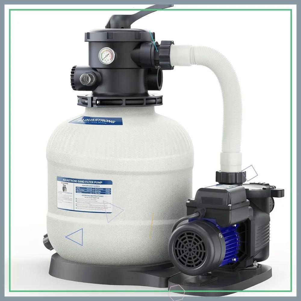 14" Pool Sand Filter Pump, 13000 Gal Above Ground with Timer & 6-Way Valve
14" Pool Sand Filter Pump, 13000 Gal Above Ground with Timer & 6-Way Valve