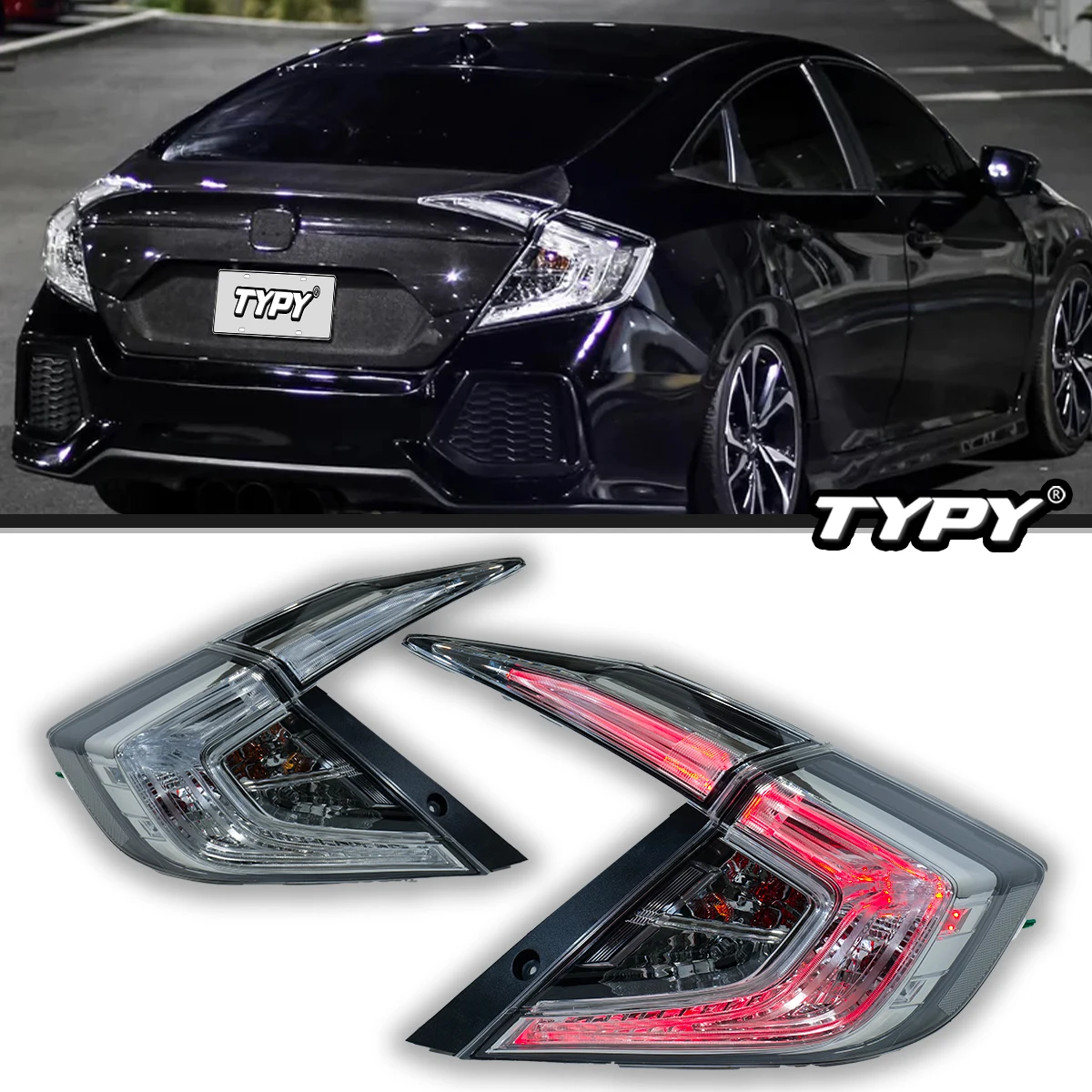TYPY Car LED Taillight For Honda Civic 10th Tail Lamp 2016-2020 New DRL Dynamic Turn Signal LED Taillight Auto Accessories
TYPY Car LED Taillight For Honda Civic 10th Tail Lamp 2016-2020 New DRL Dynamic Turn Signal LED Taillight Auto Accessories