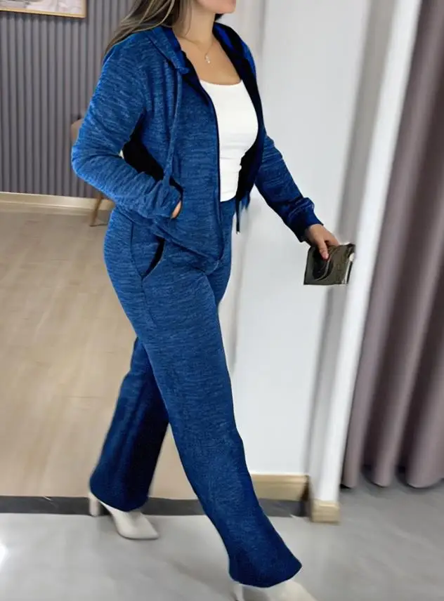 Women's Autumn 2 Piece Sets Woman Outfit Long Sleeved Knitted Zipper Hooded Jacket Casual Straight Leg Slim Fit Sports Pants Set
Women's Autumn 2 Piece Sets Woman Outfit Long Sleeved Knitted Zipper Hooded Jacket Casual Straight Leg Slim Fit Sports Pants Set