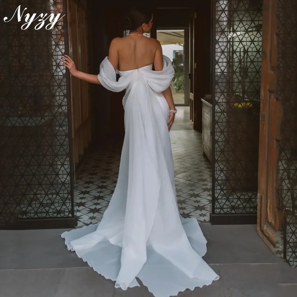 NYZY W110 Graceful Satin Mermaid Wedding Party Dress Customized Long Organza Wedding Dresses with Chapel Train 2025
NYZY W110 Graceful Satin Mermaid Wedding Party Dress Customized Long Organza Wedding Dresses with Chapel Train 2025