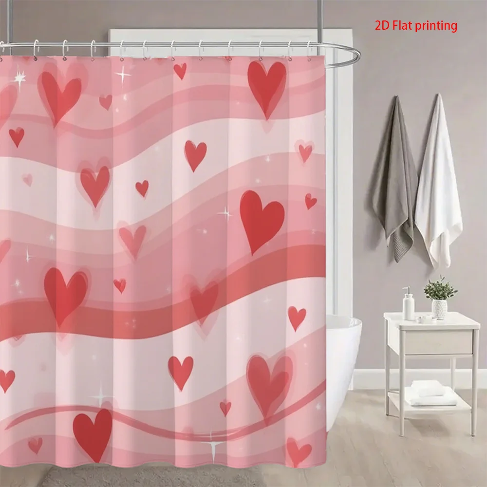 Розовая занавеска для душа с романтическим дизайном, водонепроницаемая, для ванной комнаты на День святого Валентина или для девичьей ванной.
Розовая занавеска для душа с романтическим дизайном, водонепроницаемая, для ванной комнаты на День святого Валентина или для девичьей ванной.