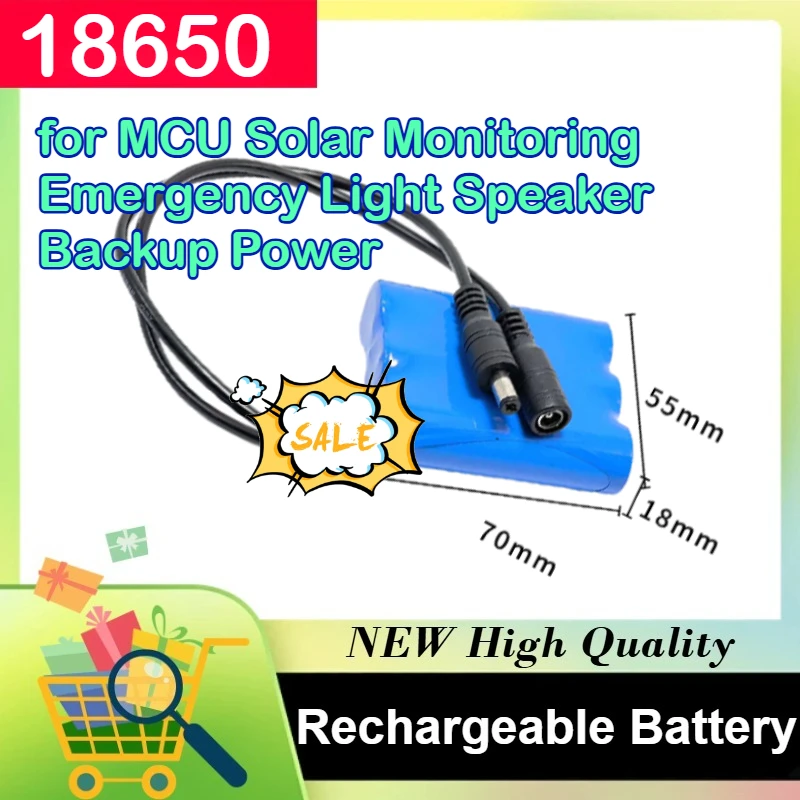 18650 Battery Pack 12V Rechargeable Li-ion Battery for MCU Solar Monitoring Emergency Light Speaker Backup Power Supply
18650 Battery Pack 12V Rechargeable Li-ion Battery for MCU Solar Monitoring Emergency Light Speaker Backup Power Supply
