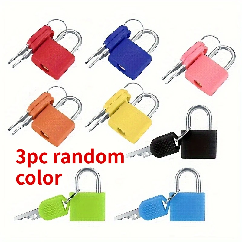 3pc/1 set luggage locks with keys, mini padlocks with keys, colorful small luggage locks for backpacks, suitcases, luggage.
3pc/1 set luggage locks with keys, mini padlocks with keys, colorful small luggage locks for backpacks, suitcases, luggage.