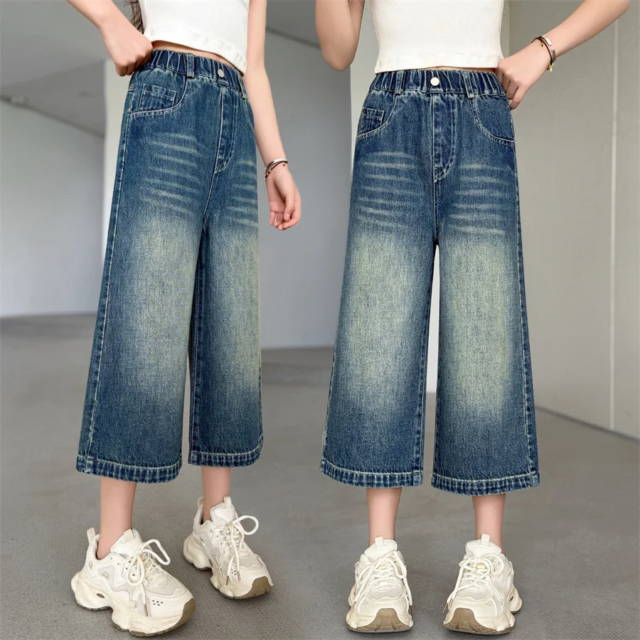 Vintage Class Design Kids Children Loose Straight Wide Leg Cropped Jeans Tweens Girl Casual Capris Denim Pants Mid-Calf Trousers
Vintage Class Design Kids Children Loose Straight Wide Leg Cropped Jeans Tweens Girl Casual Capris Denim Pants Mid-Calf Trousers