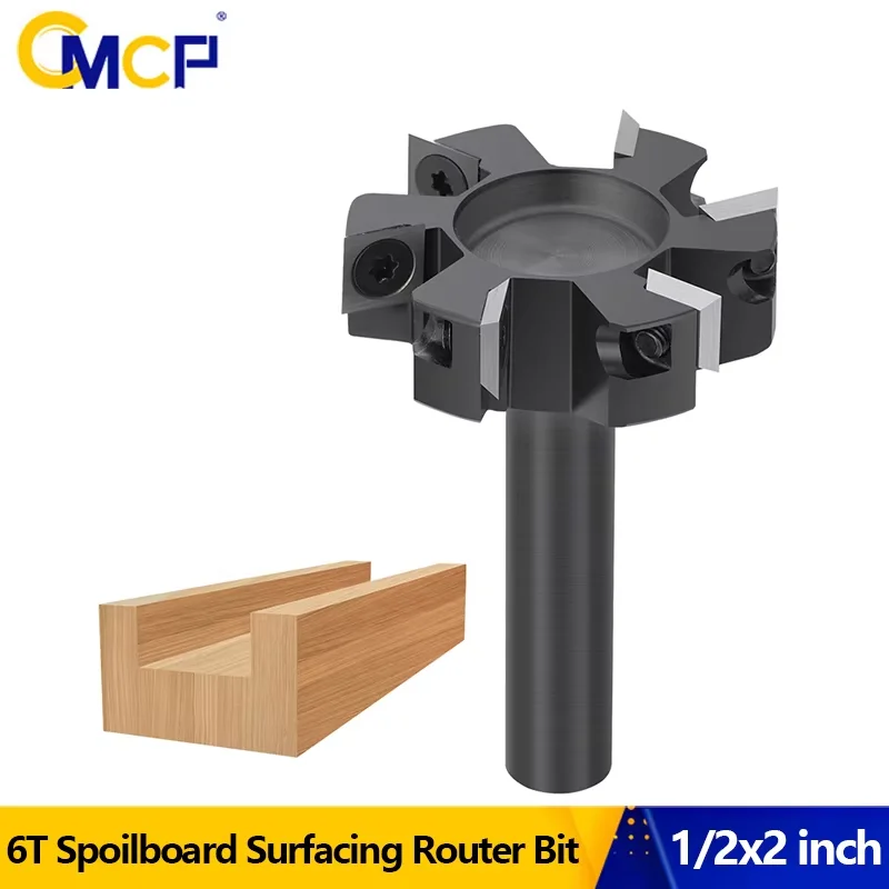 CMCP 1pc 12mm Shank CNC Spoilboard Surfacing Router Bit 6 Flutes Wood Planer Bit Carbide Insert Slab Flattening Router Bit
CMCP 1pc 12mm Shank CNC Spoilboard Surfacing Router Bit 6 Flutes Wood Planer Bit Carbide Insert Slab Flattening Router Bit
