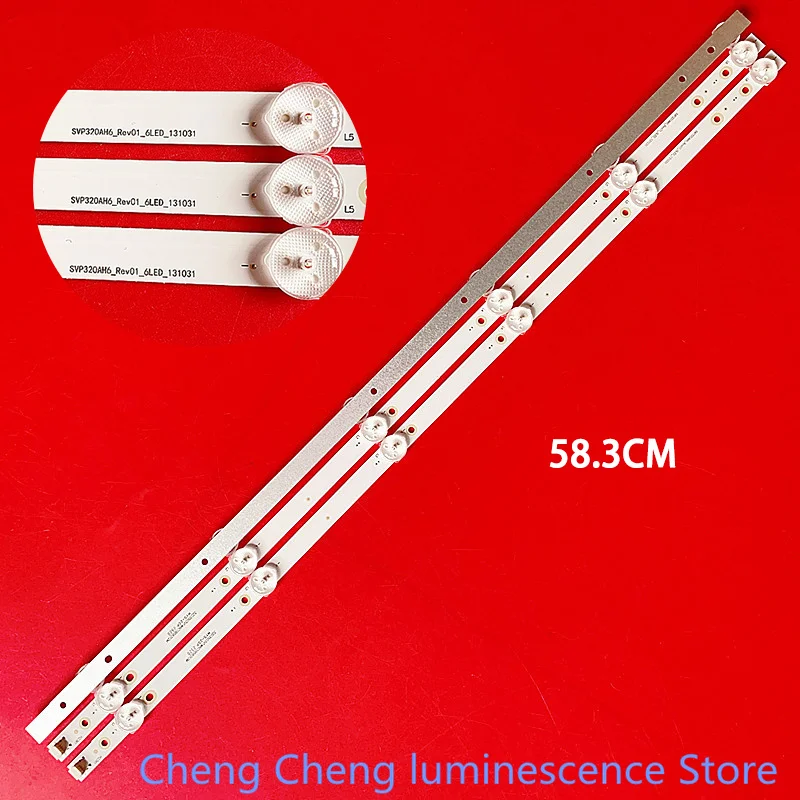 3PCS/SET LCD TV LED backlight strip LE-32MG83DTK LE-32MG83 SVP320AH6-REV01-6LED-131031 58.3CM 1LED=3V
3PCS/SET LCD TV LED backlight strip LE-32MG83DTK LE-32MG83 SVP320AH6-REV01-6LED-131031 58.3CM 1LED=3V