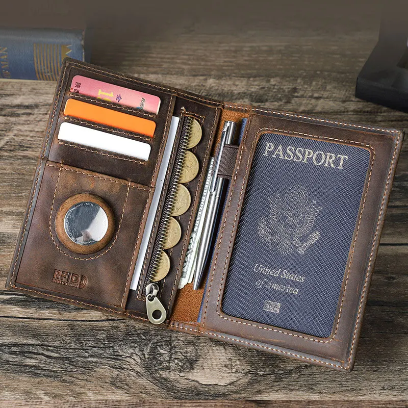 Vintage Men's Travel Wallet Genuine Leather Luxury Passport Bags RFID Blocking Protect Men Card Holder Anti-lost Wallets
Vintage Men's Travel Wallet Genuine Leather Luxury Passport Bags RFID Blocking Protect Men Card Holder Anti-lost Wallets