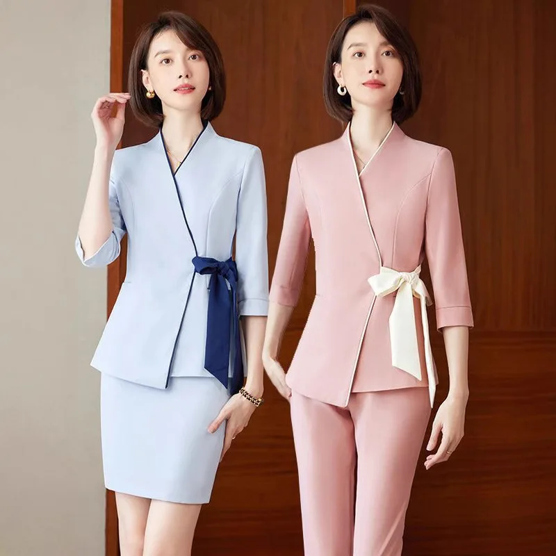 2025Spring and Autumn Fashion Women's Beautician Professional Outfit Set Elegant Waitress Mid-Sleeve Workwear Uniform
2025Spring and Autumn Fashion Women's Beautician Professional Outfit Set Elegant Waitress Mid-Sleeve Workwear Uniform