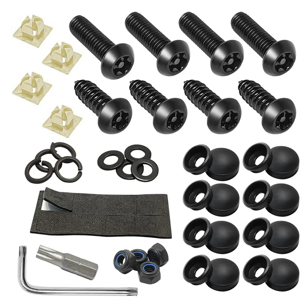 Anti-Theft License Plate Screws Kits, Black Stainless Steel, Car Tag Frame Mounting Hardware, Tapping Screws for Front Bumper
Anti-Theft License Plate Screws Kits, Black Stainless Steel, Car Tag Frame Mounting Hardware, Tapping Screws for Front Bumper