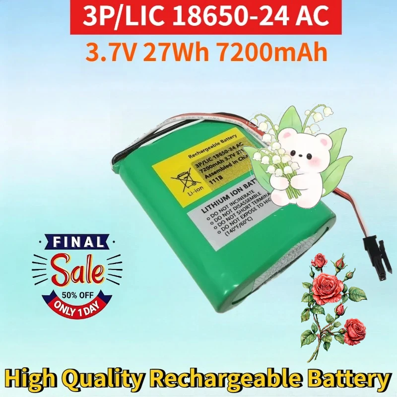 3P/LIC 18650-24 AC 3.7V 27Wh 7200mAh Lithium-ion Rechargeable Battery Pack for High Quality High Capacity Replacement Battery
3P/LIC 18650-24 AC 3.7V 27Wh 7200mAh Lithium-ion Rechargeable Battery Pack for High Quality High Capacity Replacement Battery