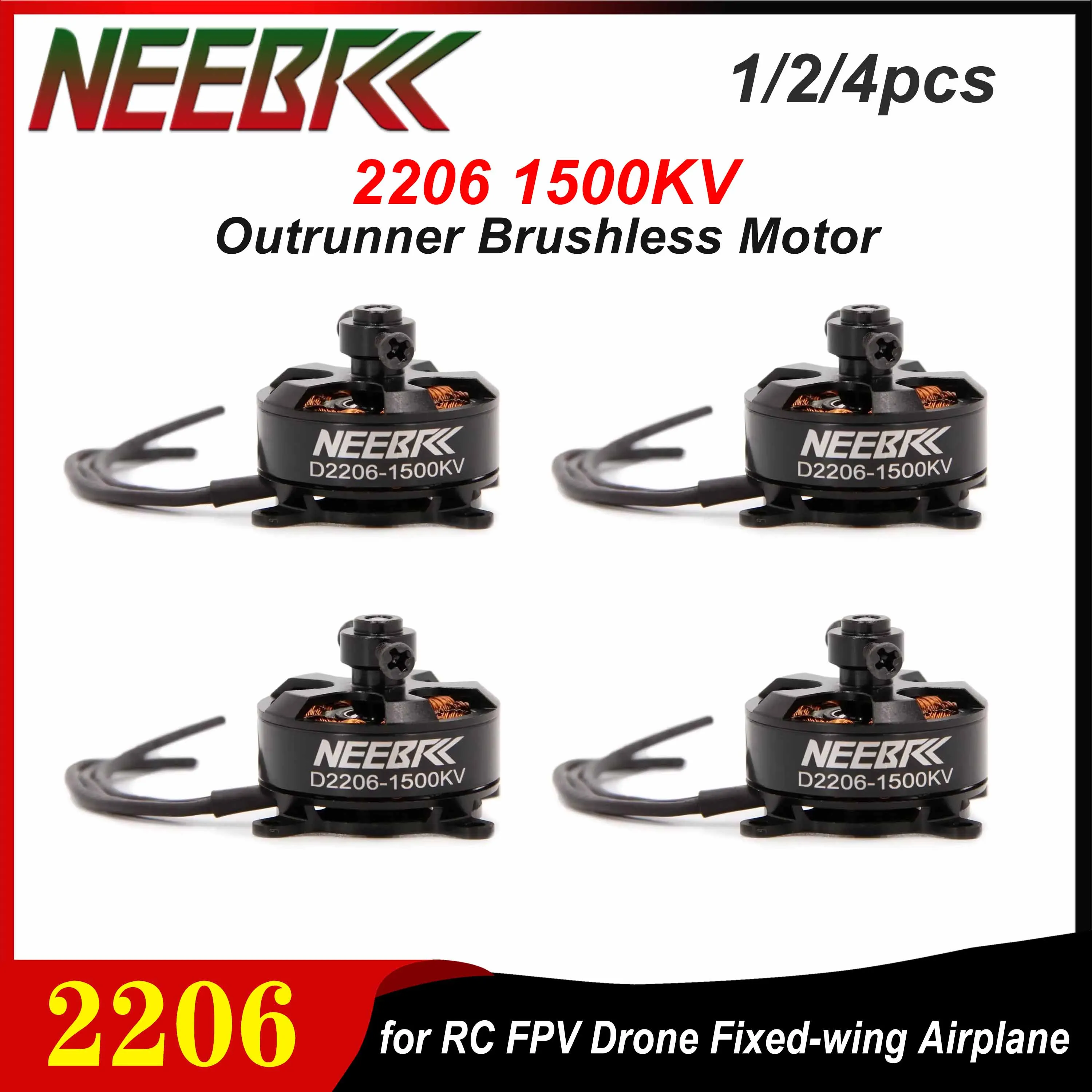 NEEBRC 2206 1500KV Outrunner Brushless Motor 2-3S for RC FPV Drone Fixed-wing Quadcopter Multicopter UAV ESC Speed Controller
NEEBRC 2206 1500KV Outrunner Brushless Motor 2-3S for RC FPV Drone Fixed-wing Quadcopter Multicopter UAV ESC Speed Controller