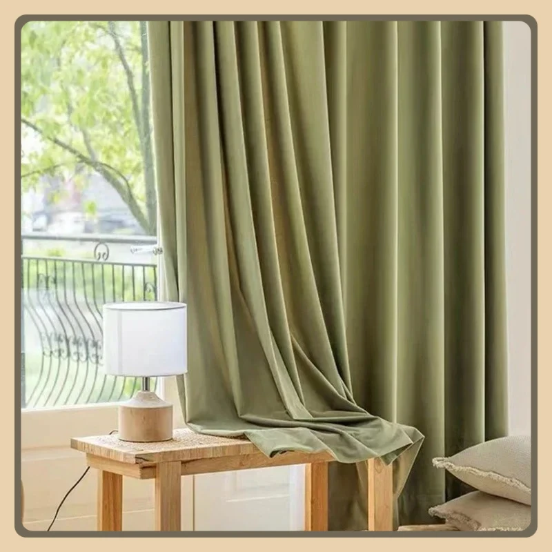 New Matcha Green Flannel Curtain Light Luxury Retro American French Living Room Bedroom Balcony Blackout Curtain Cloth Decor
New Matcha Green Flannel Curtain Light Luxury Retro American French Living Room Bedroom Balcony Blackout Curtain Cloth Decor