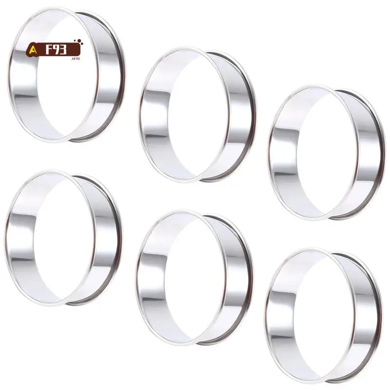 AF93-6 Pieces Muffin Tart Rings Double Rolled Tart Ring Stainless Steel Muffin Rings Metal Round Ring Mold For Food Making
AF93-6 Pieces Muffin Tart Rings Double Rolled Tart Ring Stainless Steel Muffin Rings Metal Round Ring Mold For Food Making