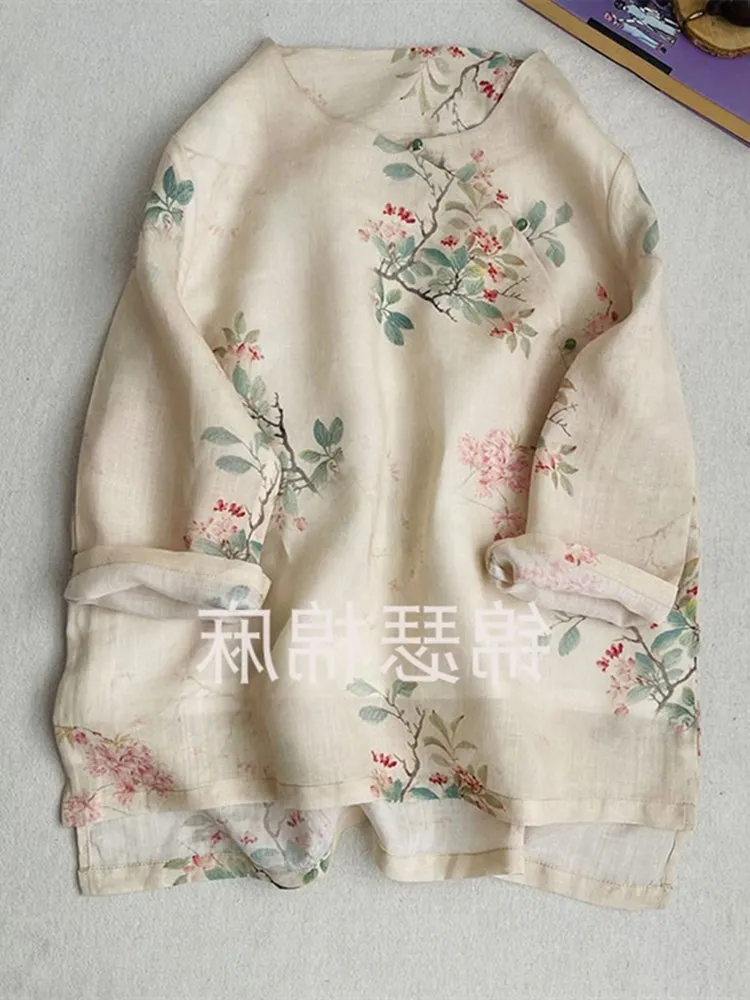 Chinese Zen Sle Women's Cotton Linen irt round Ne Print Artistic Retro Top Summer New Arrival Loose Fit Commute Sle
Chinese Zen Sle Women's Cotton Linen irt round Ne Print Artistic Retro Top Summer New Arrival Loose Fit Commute Sle