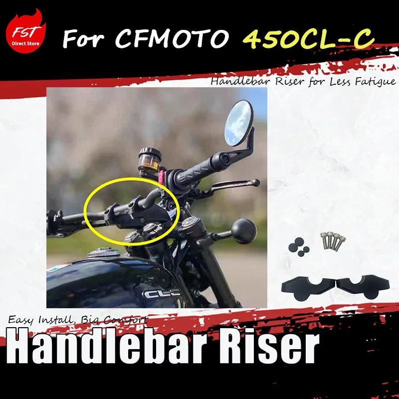 For CFMOTO 450CL-C, a special hand grip heightening device for adding 30mm to the rear and 25mm to the top.
For CFMOTO 450CL-C, a special hand grip heightening device for adding 30mm to the rear and 25mm to the top.