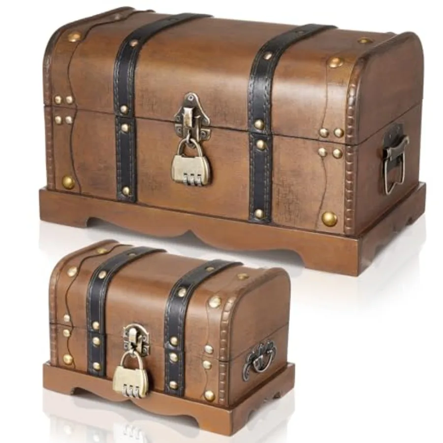 Wooden Treasure Chest with Combation Lock, .9 4. 4.'', Handmade Chest, Decorative Keepsake Bo, Gift for Jewelry Document Pills
Wooden Treasure Chest with Combation Lock, .9 4. 4.'', Handmade Chest, Decorative Keepsake Bo, Gift for Jewelry Document Pills