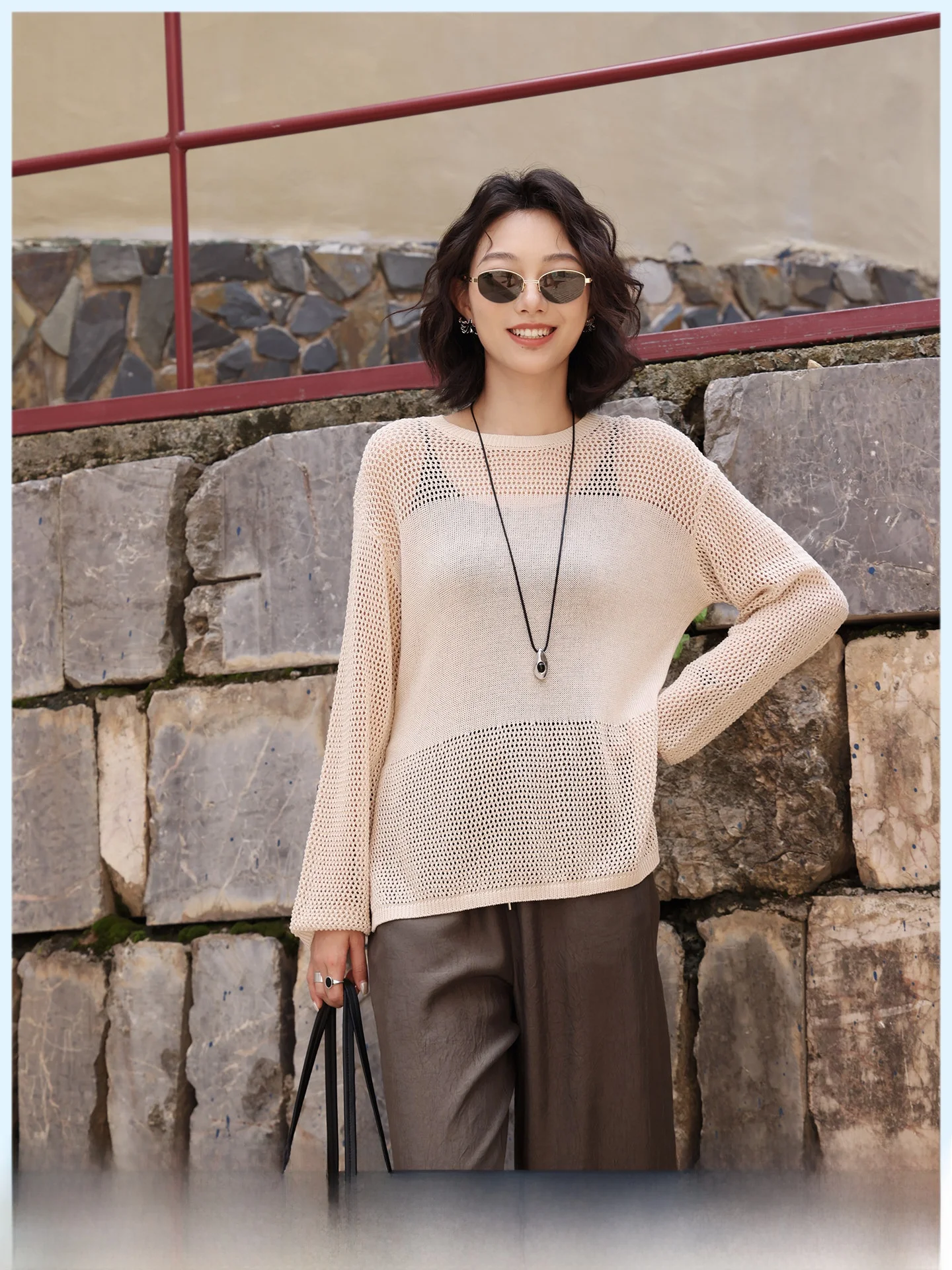 Linen Knitted Long Sleeve T-Shirt round Neck Hollow out Loose Fit Women's Summer Casual Comfortable Breathable Color Tee
Linen Knitted Long Sleeve T-Shirt round Neck Hollow out Loose Fit Women's Summer Casual Comfortable Breathable Color Tee