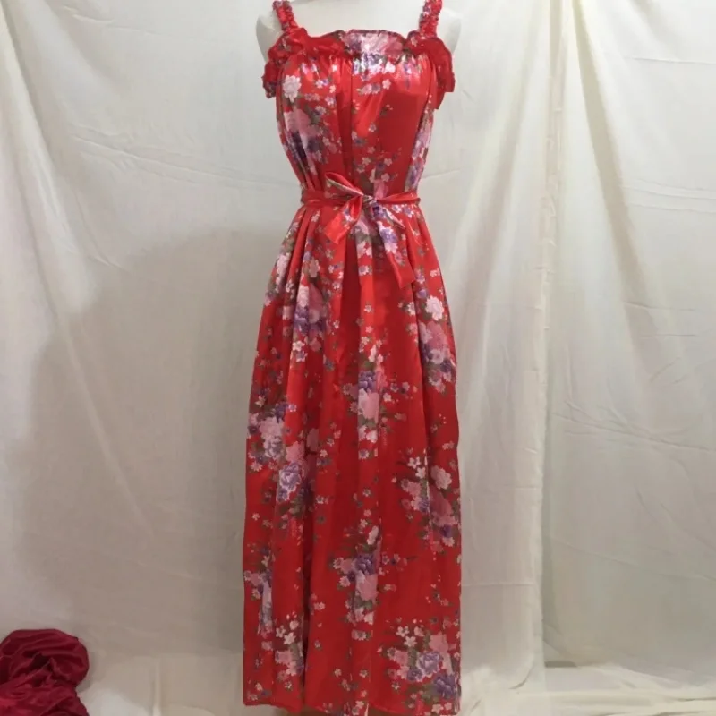 Glossy Floral Print Women Satin Sleeveless Ruffled Dress Loose Lace Up Maxi Dress Travel Beach Casual Clothing
Glossy Floral Print Women Satin Sleeveless Ruffled Dress Loose Lace Up Maxi Dress Travel Beach Casual Clothing