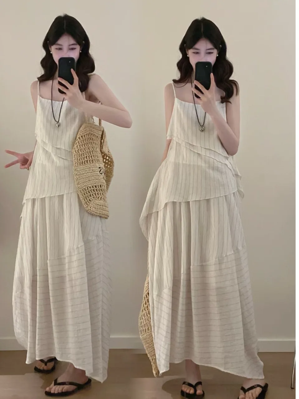 Elegant plus Size Casual Stripe Dress Loose Feelings Set Summer Vacation Style Korean Version Asymmetrical A-Line Skirt
Elegant plus Size Casual Stripe Dress Loose Feelings Set Summer Vacation Style Korean Version Asymmetrical A-Line Skirt
