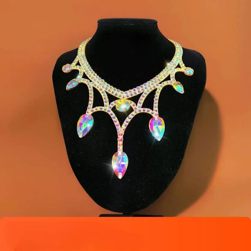 Customized Latin Belly Dance Costume Performance Competition Necklace Stage Accessories Full Diamond Necklace dança do ventre
Customized Latin Belly Dance Costume Performance Competition Necklace Stage Accessories Full Diamond Necklace dança do ventre