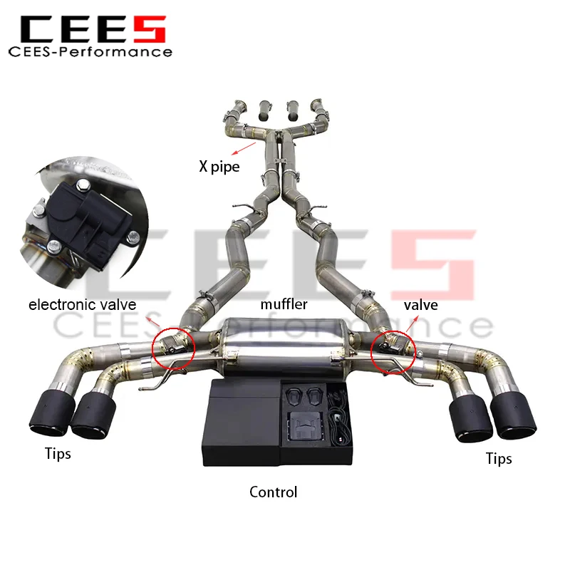 cees for BMW M5 F90 LCI 4.4T (2018-2024) Catback Exhaust System Control with Valved Muffler Pipes Racing Titanium Exhaust
cees for BMW M5 F90 LCI 4.4T (2018-2024) Catback Exhaust System Control with Valved Muffler Pipes Racing Titanium Exhaust
