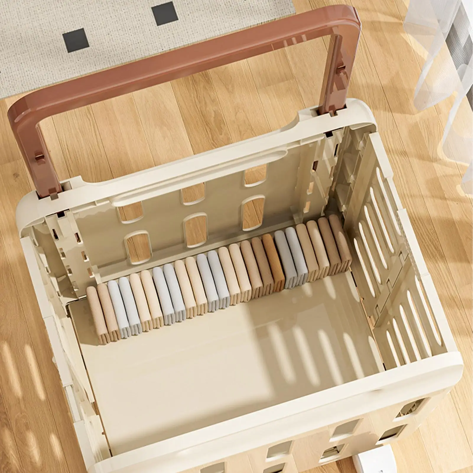 Rolling Laundry Hamper Travel Laundry Basket With Handle Double Layer Hamper Clothes Storage With Wheels For Socks Underwear
Rolling Laundry Hamper Travel Laundry Basket With Handle Double Layer Hamper Clothes Storage With Wheels For Socks Underwear