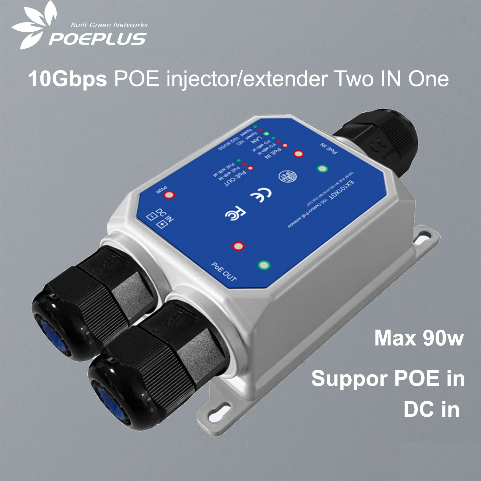 IP67 Открытый удлинитель/инжектор POE 2в1 10Gbe Выход Макс. 90 Вт Стандарт 802.3BT
IP67 Открытый удлинитель/инжектор POE 2в1 10Gbe Выход Макс. 90 Вт Стандарт 802.3BT