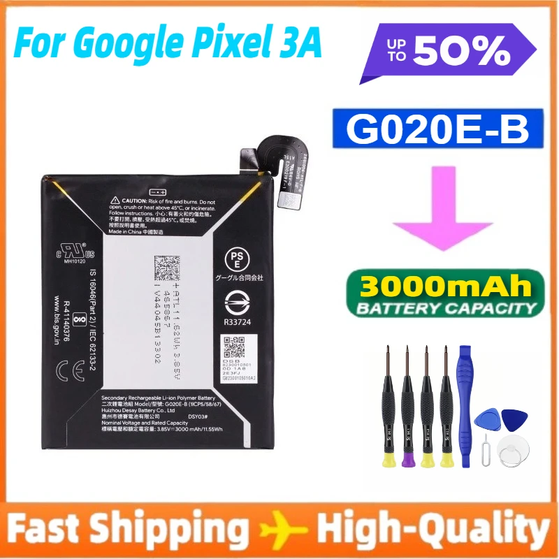 G020E-B Сменный аккумулятор 3000 мАч для Google Pixel 3A Pixel 3lite Pixel 3 Lite Аккумуляторы для мобильных телефонов + инструменты
G020E-B Сменный аккумулятор 3000 мАч для Google Pixel 3A Pixel 3lite Pixel 3 Lite Аккумуляторы для мобильных телефонов + инструменты