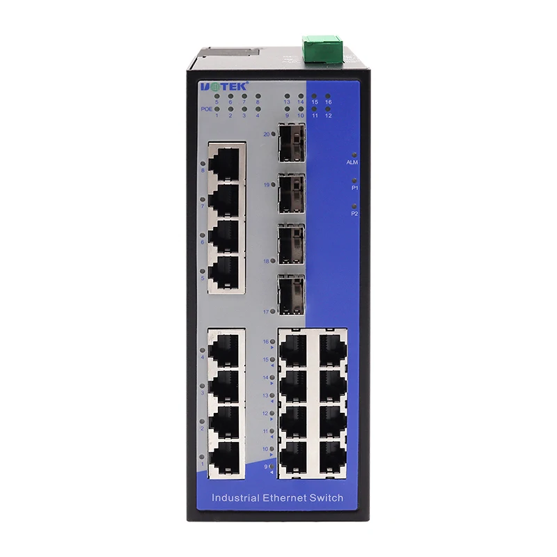 UOTEK 20-портовый полностью гигабитный промышленный неуправляемый Ethernet-коммутатор POE с RJ-45 и оптоволоконными портами UT-60020GC-16GT4GP-POE
UOTEK 20-портовый полностью гигабитный промышленный неуправляемый Ethernet-коммутатор POE с RJ-45 и оптоволоконными портами UT-60020GC-16GT4GP-POE